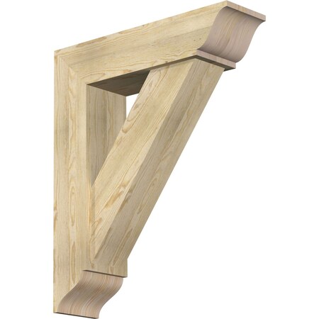 Ekena Millwork Traditional Traditional Rough Sawn Bracket w/ Offset Brace, Douglas Fir, 8"W x 30"D x 36"H BKT0806X30X36TRA01RDF